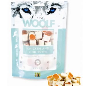 Chicken and cod sushi