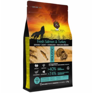 AMBROSIA Senior, Light, Sterilized Mini Fresh Salmon &Turkey Grain-Free