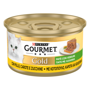 PURINA GOURMET Gold Πατέ με Κοτόπουλο, Καρότα και Κολοκυθάκια 85gr