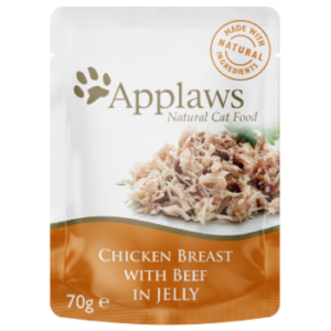 APPLAWS Φακελάκι Adult Κοτόπουλο & Βοδινό σε Ζελέ 70gr