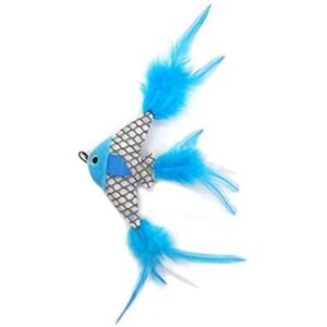 PET INTEREST Fish with Feathers Silver Vine Γαλάζιο