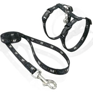PET INTEREST Cat Harness & Leash Meow Μαύρο