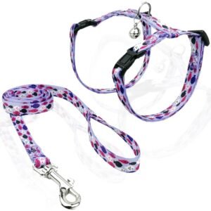 PET INTEREST Cat Harness & Leash Fish Flock Μωβ