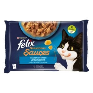 PURINA FELIX Sensations Sauces Multipack Σολομός & Σαρδέλα (4x85g)