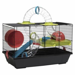 VOLTREGA Hamster Cage Crow With Tunnel Black