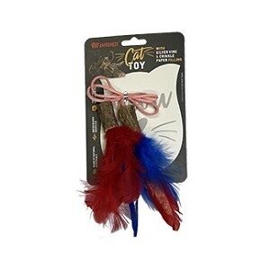 PET INTEREST Woody Toy with Feathers Silver Vine Pattern 2