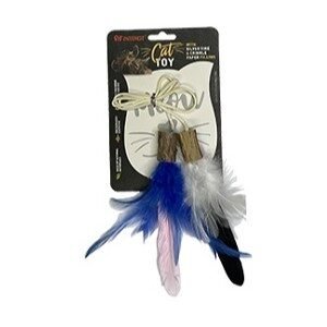 PET INTEREST Woody Toy with Feathers Silver Vine Pattern 3
